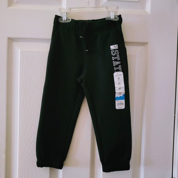 BNWT Black FLEECE PANTS w/POCKETS Sz 2T (drawstring & lightweight!) - Picture 2 of 7
